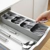 1pc Multifunctional Knife And Fork Compartment Storage Box; Cutlery Spoon Box Knife And Fork Divider Organizer; Kitchen Drawer Storage Box Tray; 5.5in