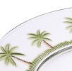 Palm Tree Design 9" Acrylic Dinner Plates Set of 4, Crystal Clear Plastic Plates Reusable