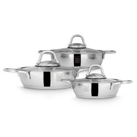 Serenk Definition 6 Pieces Stainless Steel Egg Pan Set