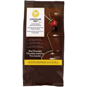 Wilton Dark Chocolate Drops for Chocolate Fountains or Fondue, 32 oz. (2 lbs), Round Pieces of Candy Wafers