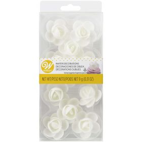 Wilton White Rose Wafer Icing Decorations, 0.35 oz, 10 Pieces