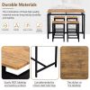 TREXM 5-Piece Compact Bar Table Set with Table and Stools - Modern Industrial Design