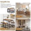 TREXM 5-Piece Compact Bar Table Set with Table and Stools - Modern Industrial Design