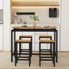 TREXM 5-Piece Compact Bar Table Set with Table and Stools - Modern Industrial Design