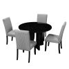 5-Piece Round Dining Table set, 43-Inch Modern Dining Table and 4 Upholstered Chairs for Dining Room, Kitchen Room, Living Room, Easy Assembly