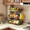 3 Tier Fruit Basket Bowl Farmhouse with Side hooks for Kitchen Countertop